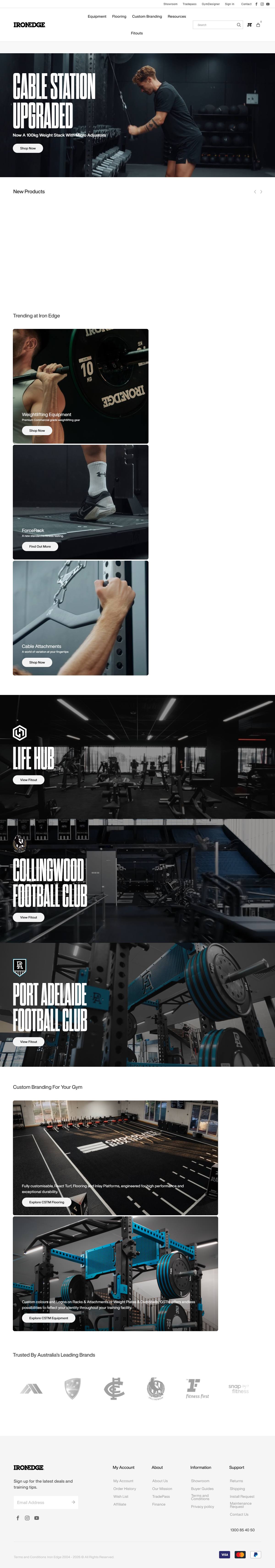 IronEdge storefront on desktop