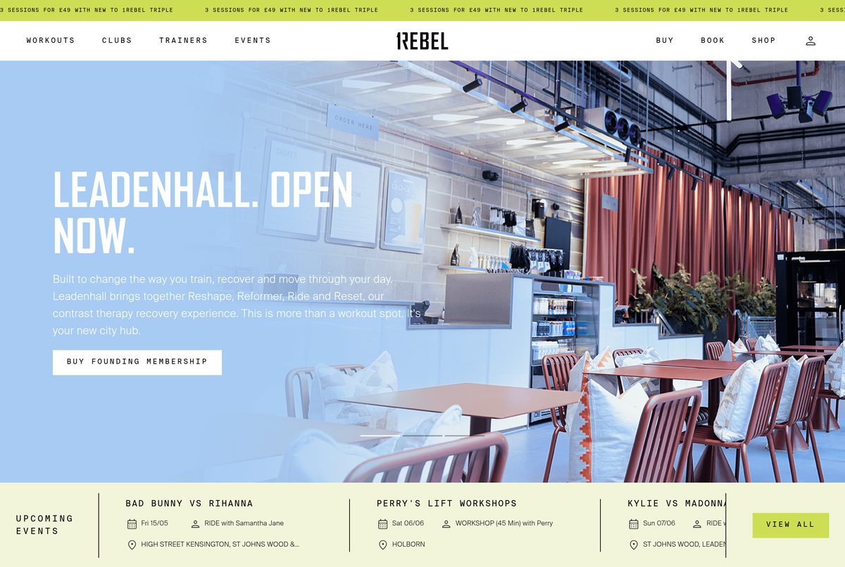 1Rebel &mdash; premium boutique fitness storefront