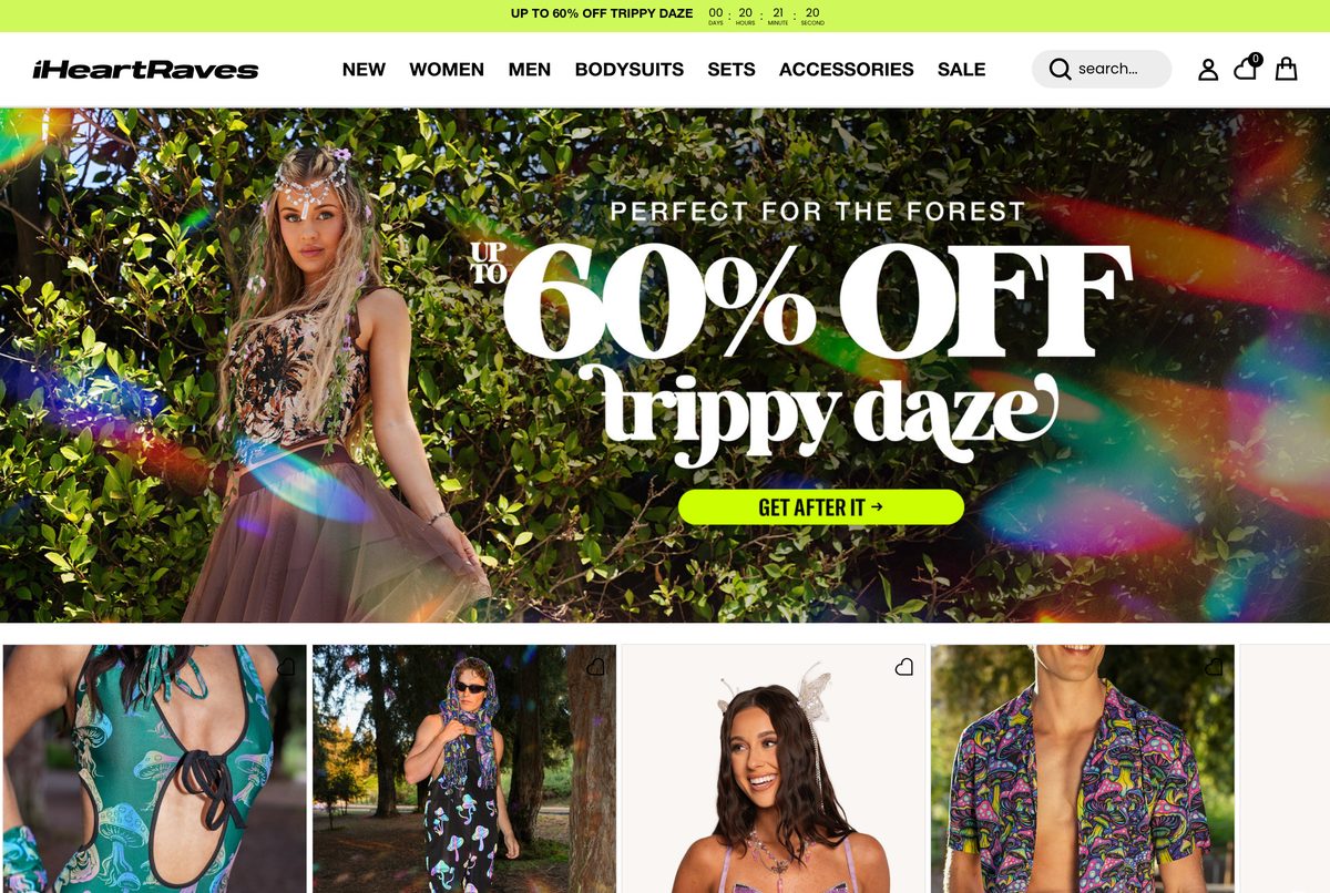 iHeartRaves &mdash; festival apparel store tuned for conversion